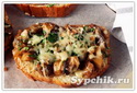 Салаты и закуски рецепты с фото - Горячий бутерброд с грибами