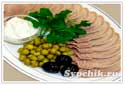 Вторые блюда рецепты с фото - Язык говяжий с маслинами